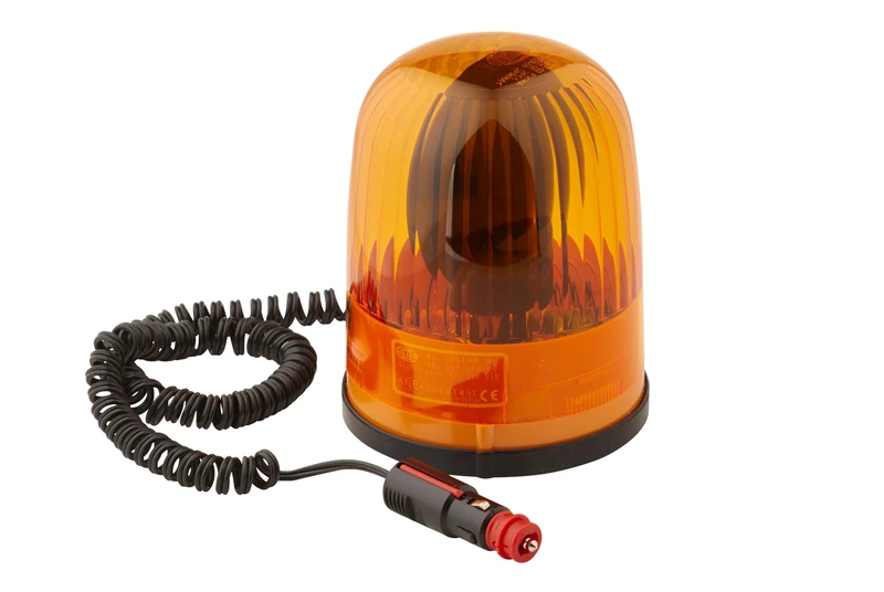 HELLA 2RL 007 552-001 Halogen-Rotating Beacon - KL Junior - 12V - Amber - Magnet Mount - Cable: 3500mm - Plug: DIN ISO 4165