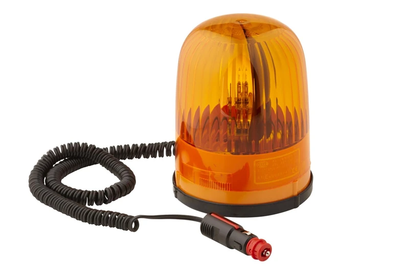 HELLA 2RL 007 552-011 Halogen-Rotating Beacon - KL Junior - 24V - Yellow - Magnet Mount - Cable: 3500mm - Plug: DIN ISO 4165