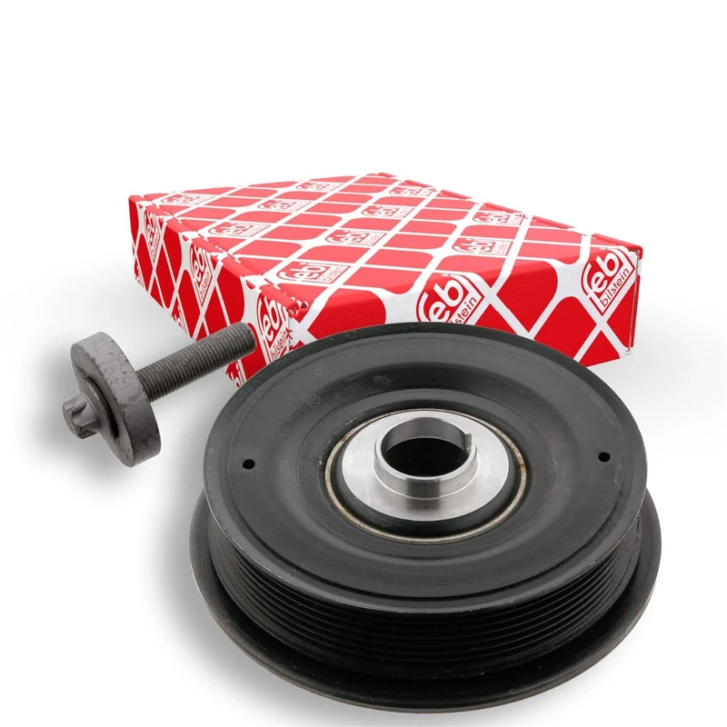 febi bilstein 33700 Pulley decoupled, for crankshaft with screw, pack of one