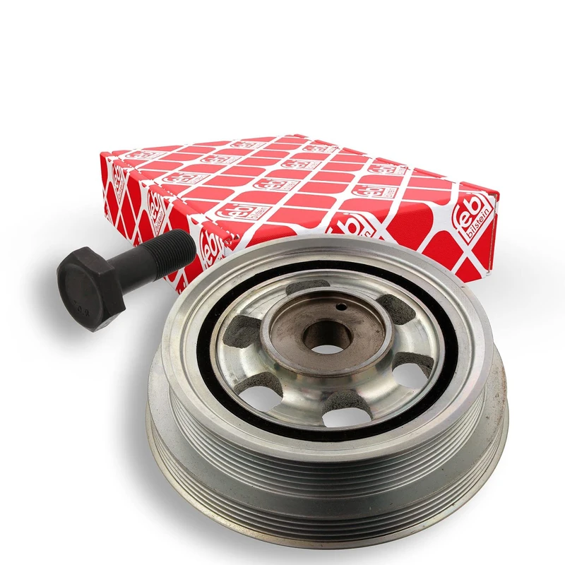 febi bilstein 33801 Pulley decoupled, for crankshaft with screw, pack of one