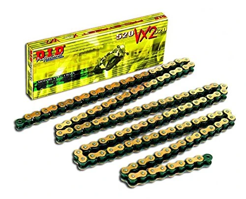 DID Chain 520 VX2, 110 Links (X-Ring Gold), Open with Rivet Lock