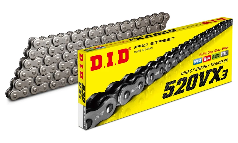 DID (520VX3-112) Steel 112 Link High Performance VX Series X-Ring Chain with Connecting Link