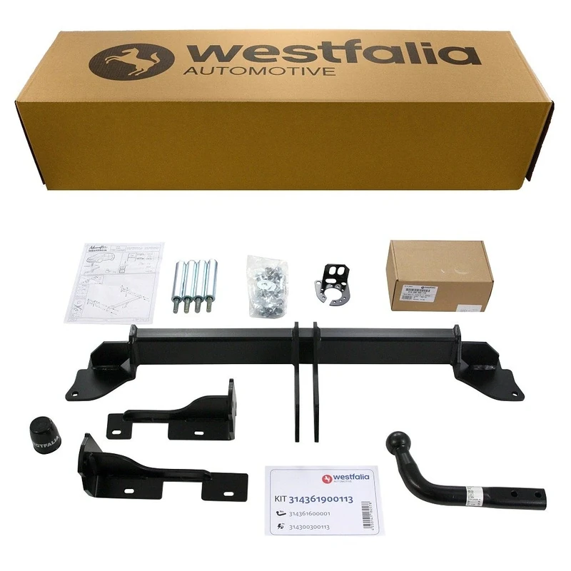 Westfalia-Automotive Fixed Swan Neck Towbar for Vauxhall Zafira B (incl Family), 13pin Wiring Kit, 1650kg Towing Capacity