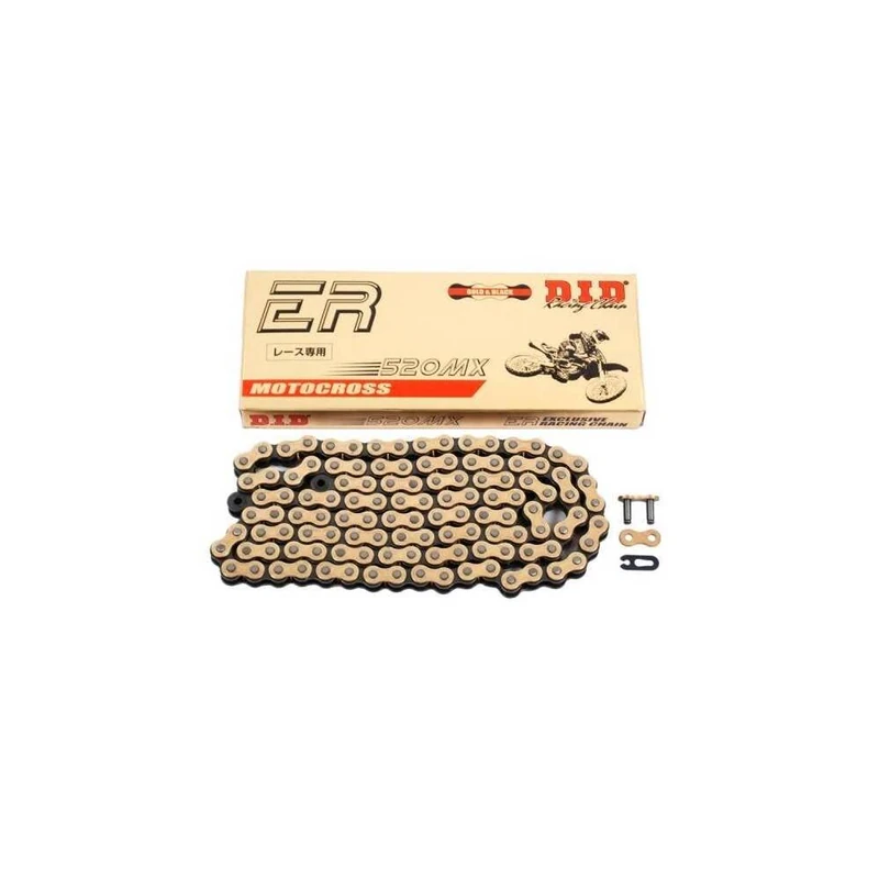 DID Chain 520 MX, 116 Links (Standard Gold), Open with Clip Lock