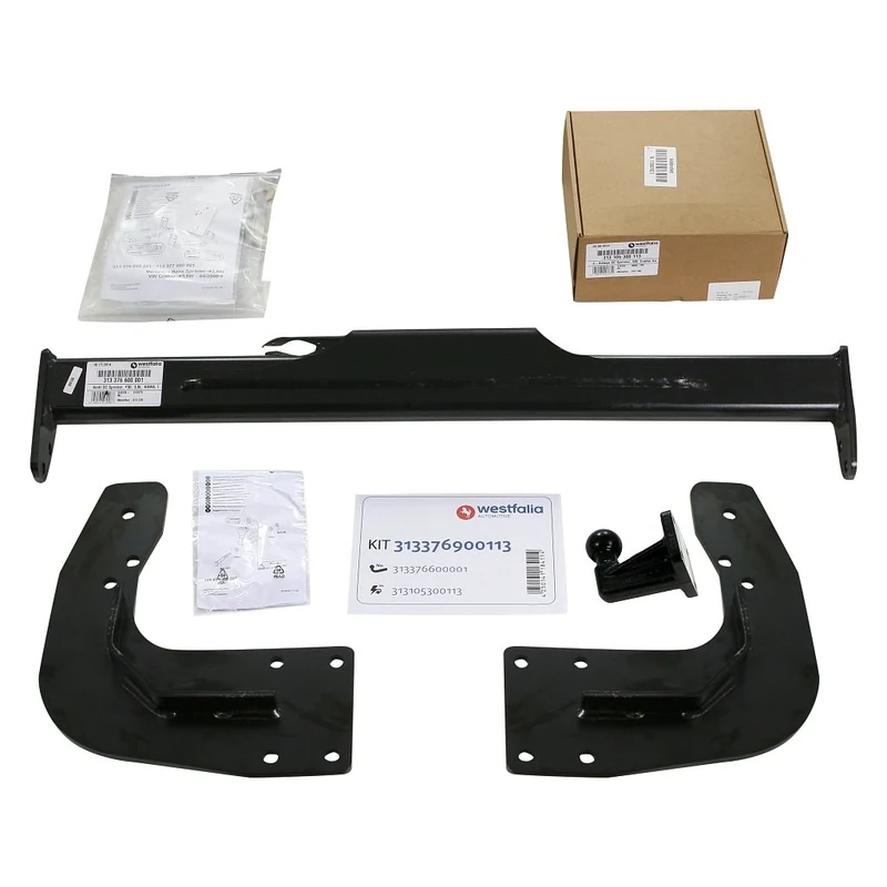 Westfalia Rigid Towing Hitch (4-Hole Trestle) for Mercedes Sprinter & VW Crafter (Both Boxes, Year of Manufacture 04/2006-12/2014) - Only for Vehicles without Pre-Equipment - in Set with 13-Pin