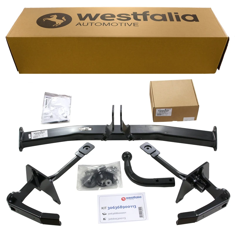 Westfalia Fixed Towbar for Vauxhall Combo (02/2012-08/2018), Fiat Doblo (including Cargo) (02/2010-06/2022) - Includes 13-pin Vehicle-specific Wiring Kit