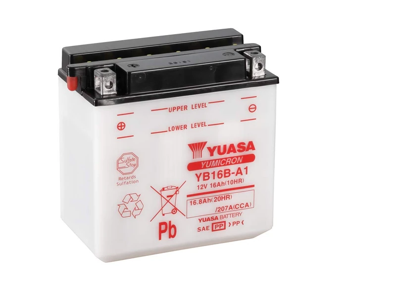 YUASA BATTERY YB16B-A1 open without acid