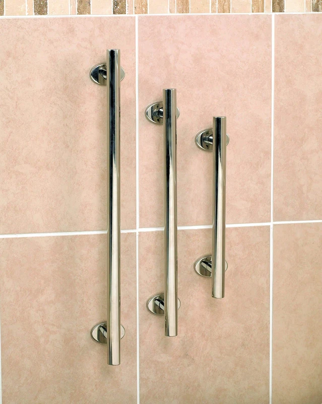Homecraft Grab Rails with Polished Stainless Steel, Safety Support Grab Bar for Bathroom and Around the Home, Mobility Aid for Elderly, Disabled, and Handicapped, Straight, 450 mm