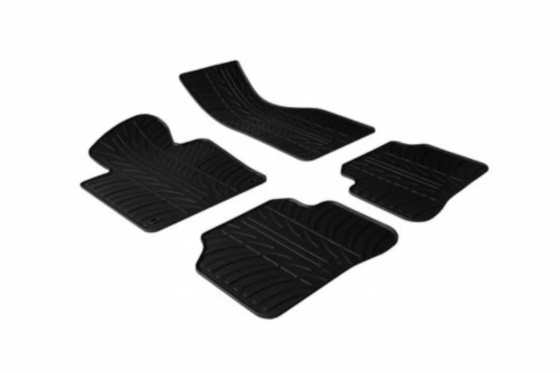 Gledring Rubber car mats set LHD compatible with Mercedes E-Class W211 2003-2009 (T profile 4-pieces + mounting clips)
