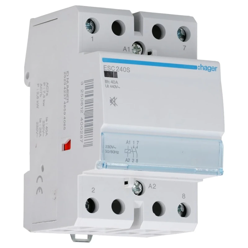 Hager ESC240S Silent Contactor, 40 A, 2 NA, 230 V