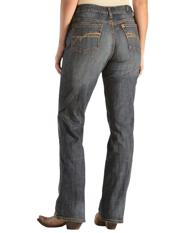 Wrangler Women's Aura Instantly Slimming Mid Rise Boot Cut Jean - Blue - 12 Short