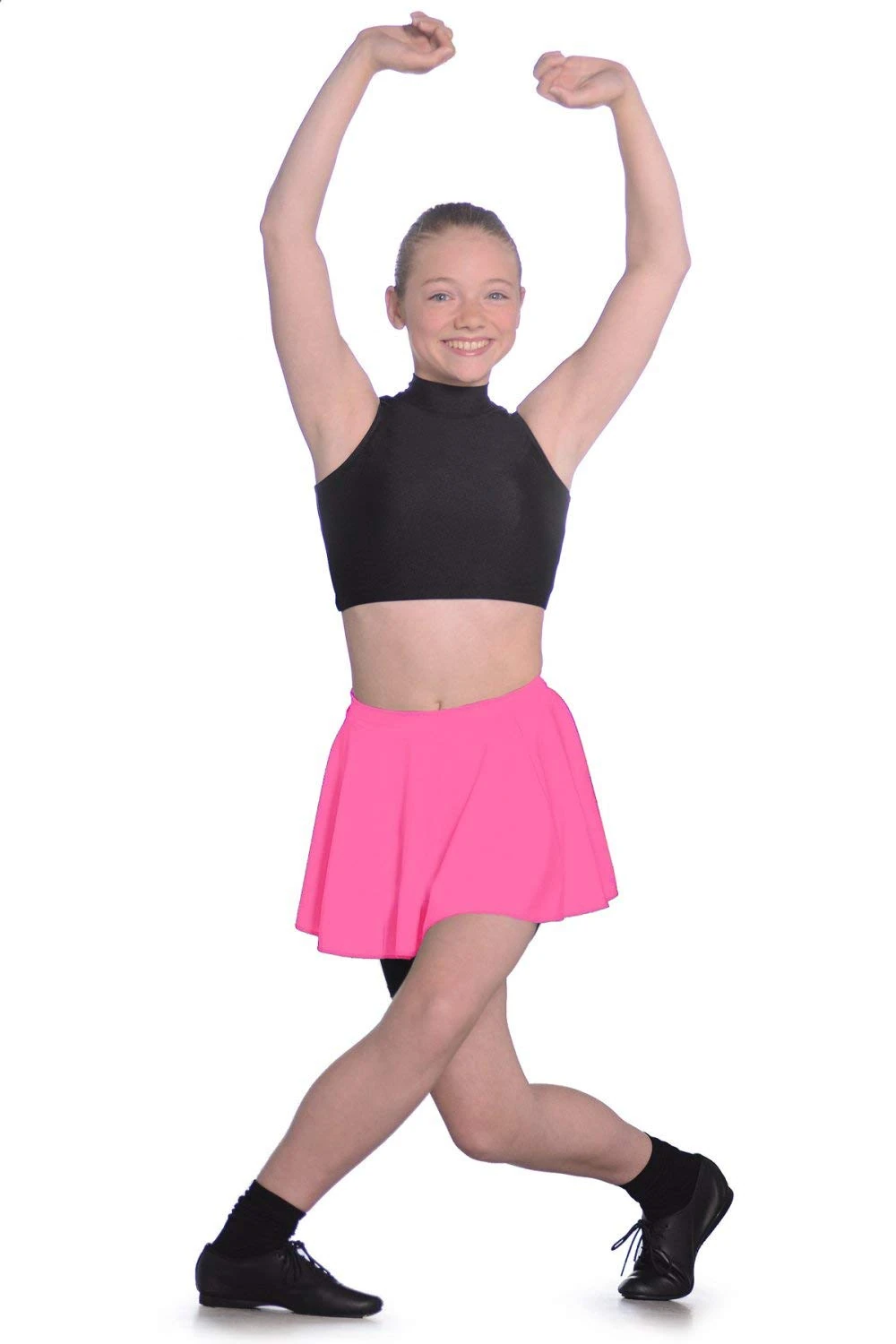 Roch Valley Women's LCSS Nylon Lycra Short Circular Skirt, Pink (Shocking Pink), 3-6 years (manufacturer size: S)