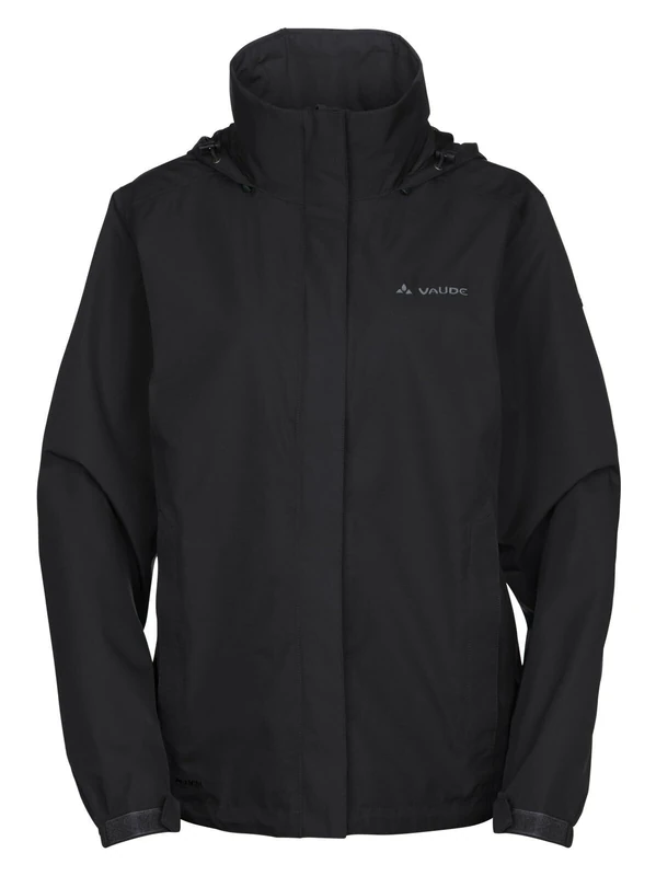 VAUDE Women's Escape Light rain jacket in black, Waterproof Jacket Women, packable rain jacket with Hood, Climate-Friendly Windbreaker Jacket, 36