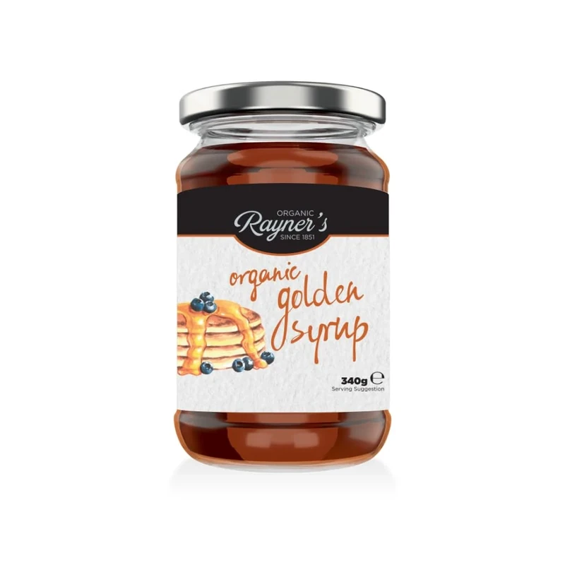 Rayner's Organic Golden Syrup, 6 x 340 g – Organic Natural Sweetener, Vegan, Vegetarian & Allergen Free