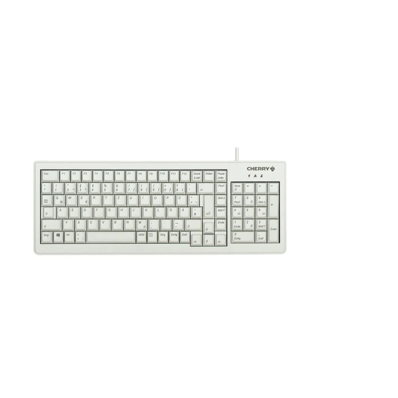 CHERRY G84-5200 XS, Compact Keyboard with Numpad, French Layout (AZERTY), Wired (USB-A port), Mechanical ML Switches, Light Grey