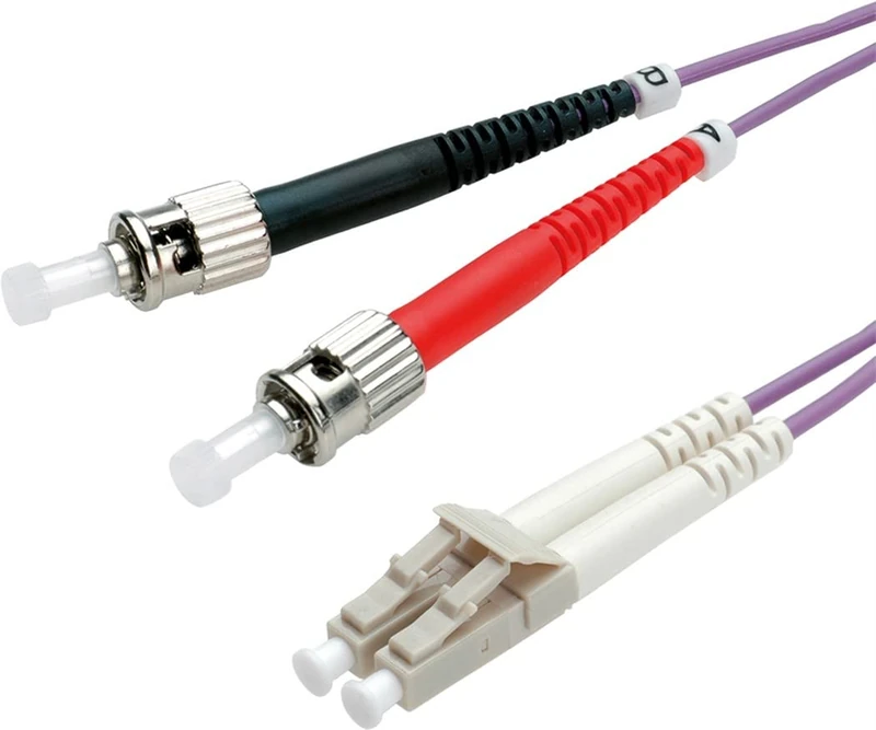 Roline St/Lc Lwl Network Cable - Fiber Optic Cables Om4 Duplex Patch Cable In Purple - 10 M