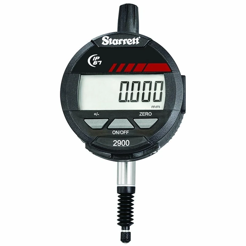 Starrett 2900-1M LCD Electronic Indicator, 8mm Stem Dia., 0-12mm Range, 0.001mm Graduation