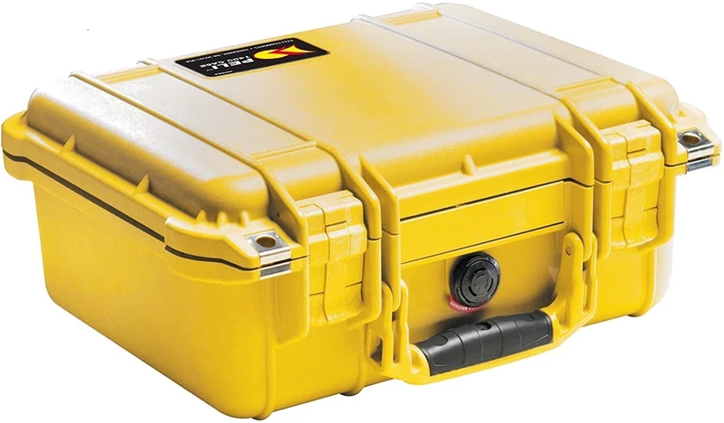 PELI 1500 Protective Polypropylene Case, IP67 Watertight and Dustproof, 40L Capacity, Made in Germany, No Foam, Yellow