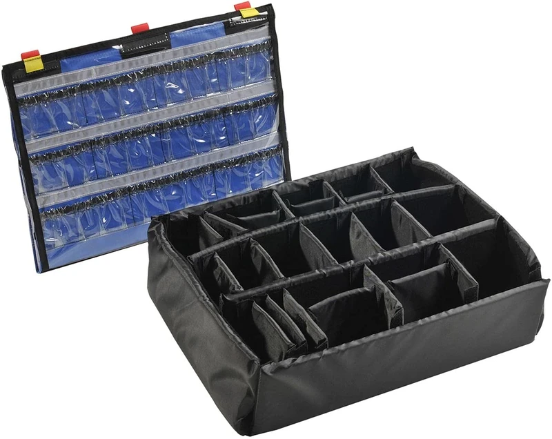 Peli 1555EMS EMS Accessory Set (Lid Organizer and Divider Set), Original Protector Case Accessory, Compatible 1550EMS (Sold separatley), Colour: Black