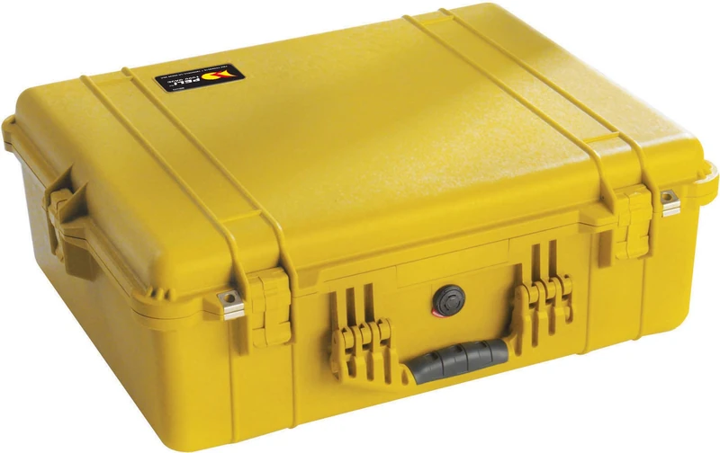 PELI 1600 Shockproof Case for Sensitive Gear, IP67 Watertight and Dustproof, 82L Capacity, Made in Germany, No Foam, Yellow