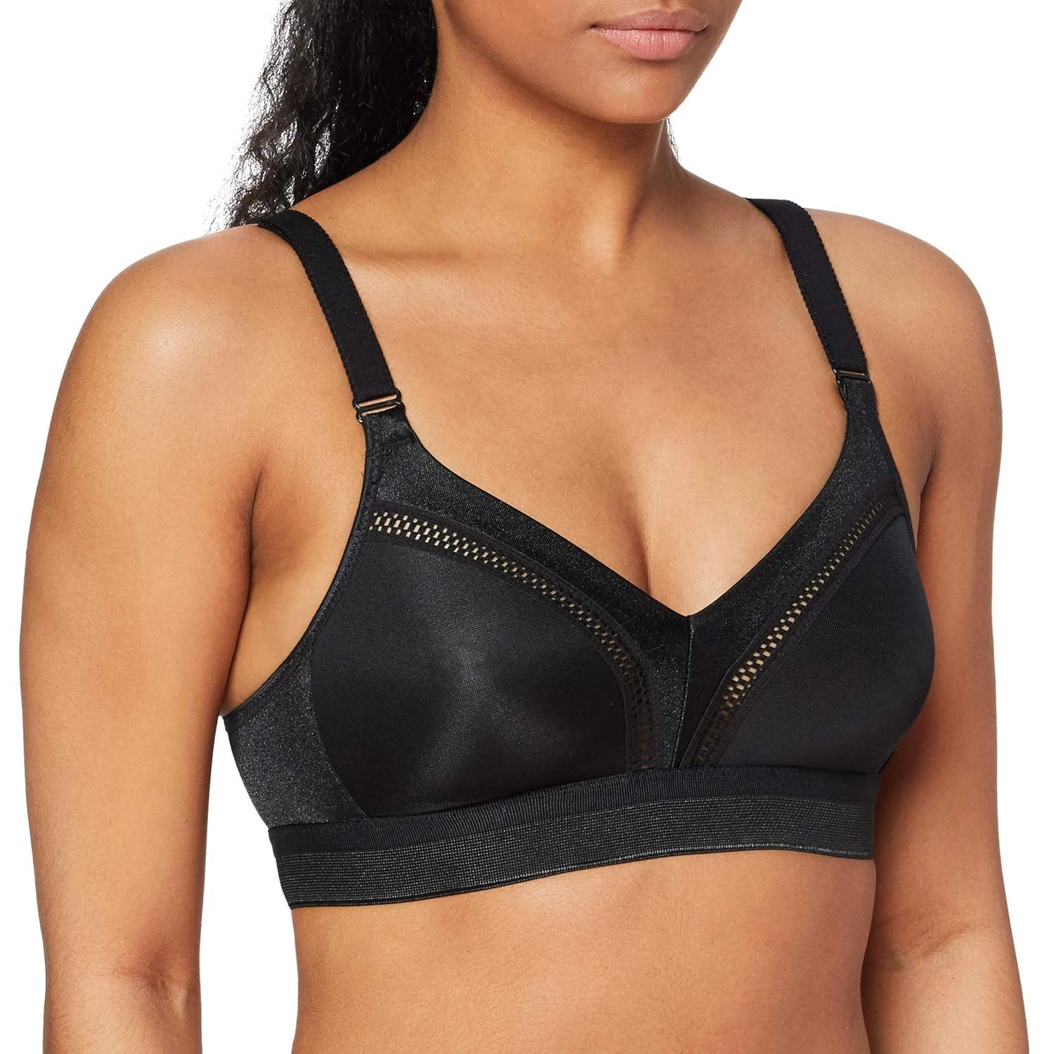 TriAction Womens Workout N Sports Bra, Black, 34DD UK