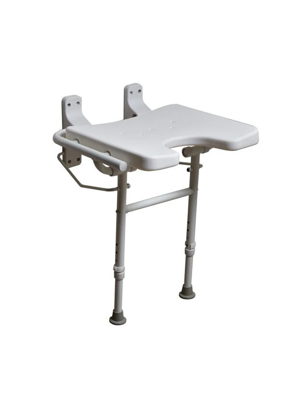 NRS Healthcare M00789 Shower Seat - Wall Mounted with Legs (Eligible for VAT Relief in The UK)
