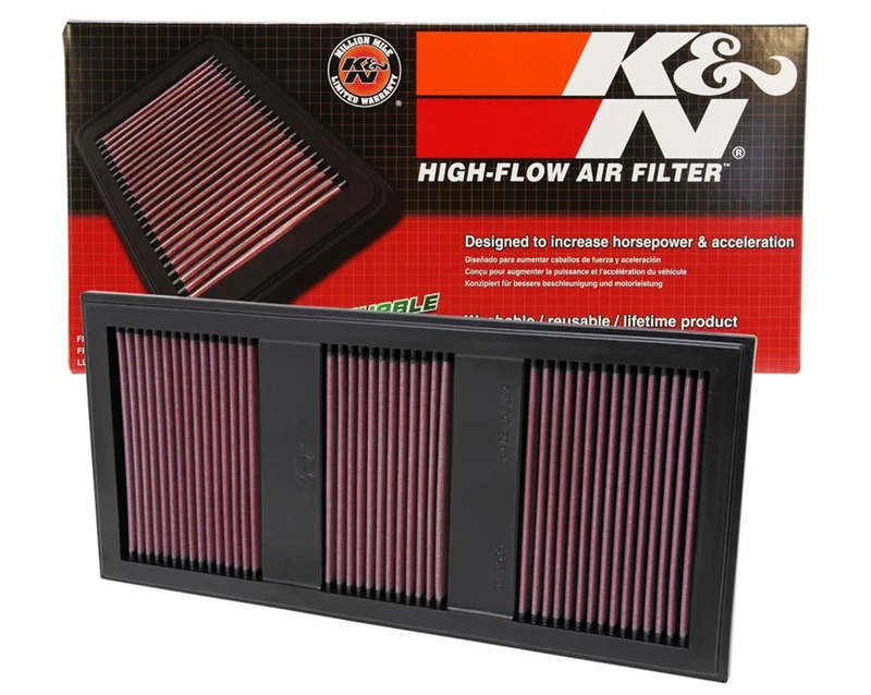 K&N Engine Air Filter: High Performance, Premium, Washable, Panel Filter: 2011-2017 (S400 Hybrid, E350, SLK, C350, E400, GLK350, ML350, E 400, and other select models), 33-2985