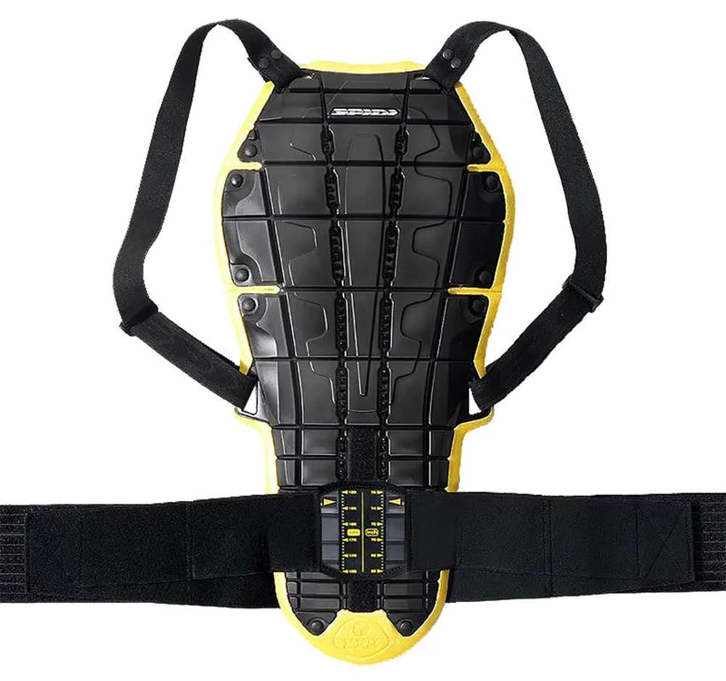 SPIDI Z140-016 Motorcycle Safety Protection Back Warrior Evo, Black/Yellow, Large