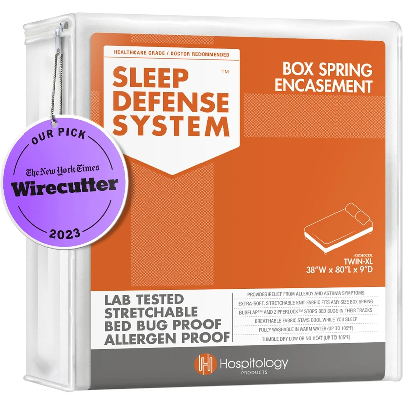 HOSPITOLOGY Zippered Box Spring Encasement - Sleep Defense System - Twin XL –38" W x 80" L