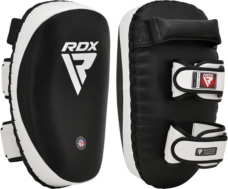 RDX Thai Pads for Kickboxing Muay Thai with Solid Handle Grip, Maya Hide Leather Curved Strike Shield for Boxing MMA Martial Arts Taekwondo, Training Combat Sports Knees Elbows Kicks Punches