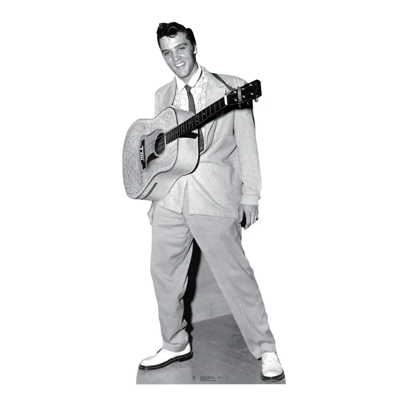 Star Cutouts SC237 Elvis Presley Vintage Black & White Cardboard Cutout – Classic Retro Display for Elvis Merchandise & Fan Décor
