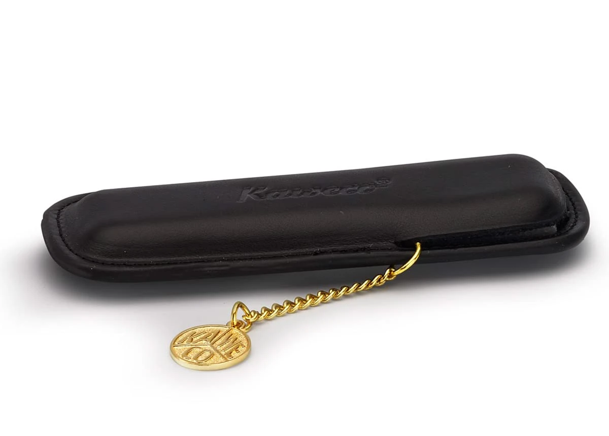 Kaweco Classic 2-Pen Black Leather Pouch I Pen Case Suitable for The Sport Series I Writing Case Made of Genuine Leather with Beautiful Embossing I Chic & Classic Pen Pouch 12 x 4.5 cm