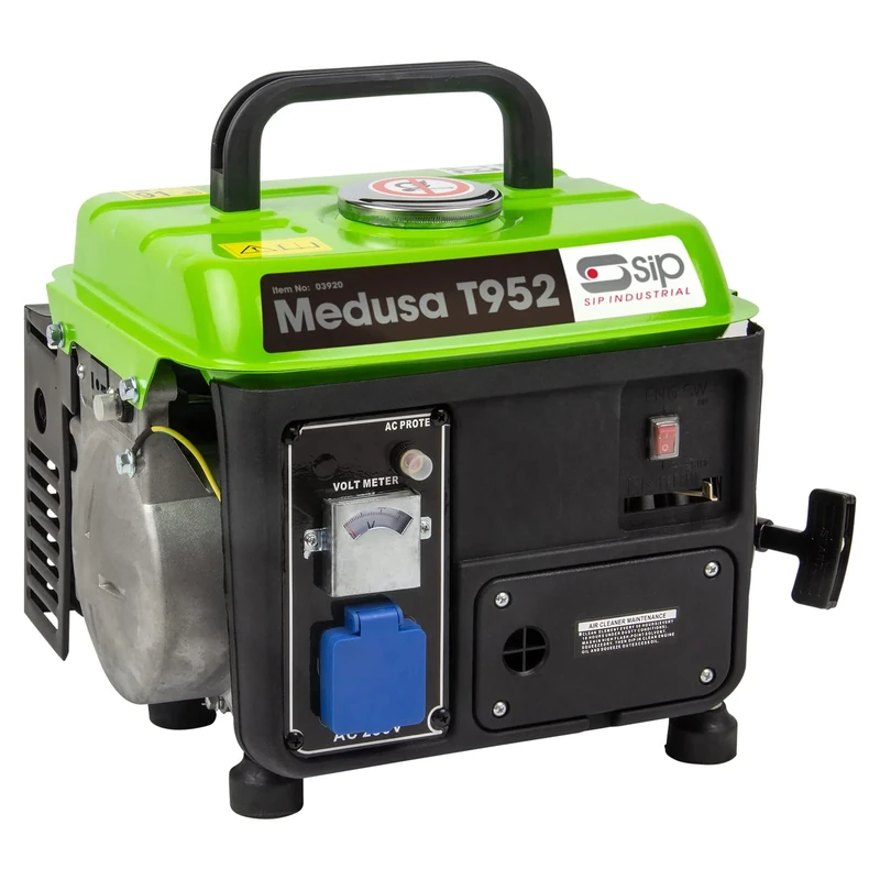 SIP MEDUSA T952 Compact Petrol Generator 750W 2hp 60cc 2 Stroke Engine, 4L Fuel Tank