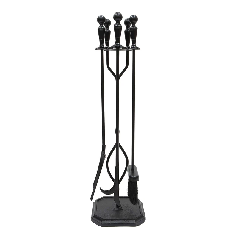Minuteman International Fireplace Tool Set, Black, Square