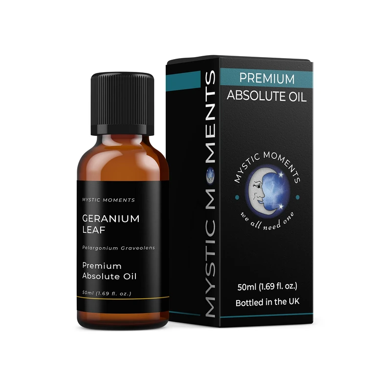 Mystic Moments | Geranium Leaf Absolute Oil 50ml (Pelargonium Graveolens) Pure & Natural Absolute Oil for Skincare, Perfumery & Aromatherapy