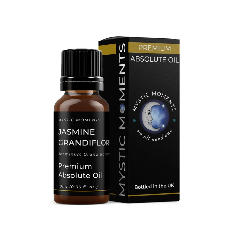 Mystic Moments | Jasmine Grandiflorum Absolute Oil 10ml | Jasminum grandiflorum | Intense Sweet Floral Aroma | Food Grade Solvent Extracted | Middle to Base Note | Natural Perfumery & Aromatherapy Use