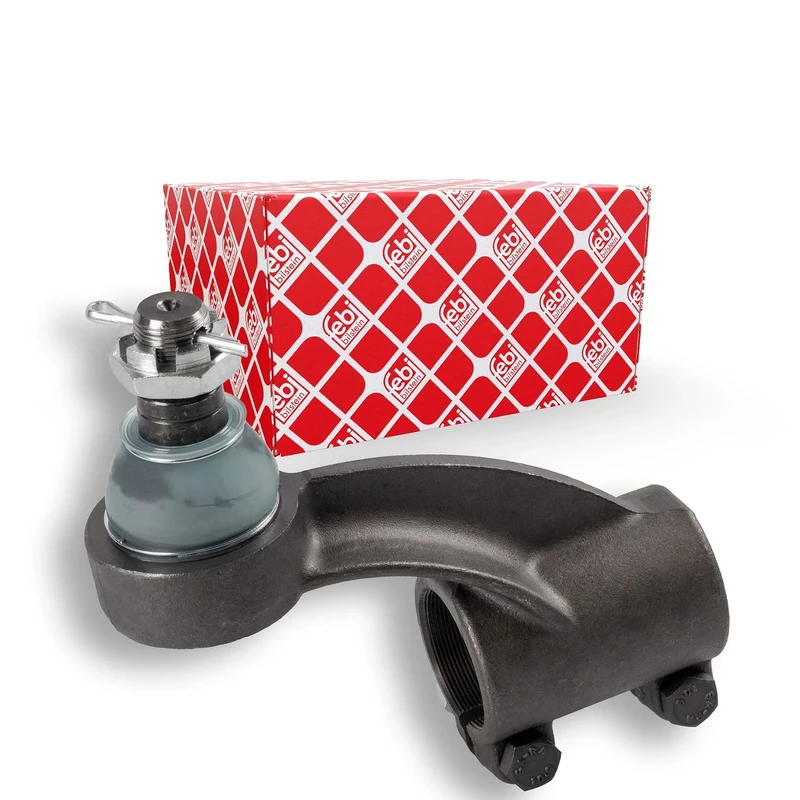 febi bilstein 09875 Tie Rod End with castle nut, cotter pin, locking nuts and screws, pack of one