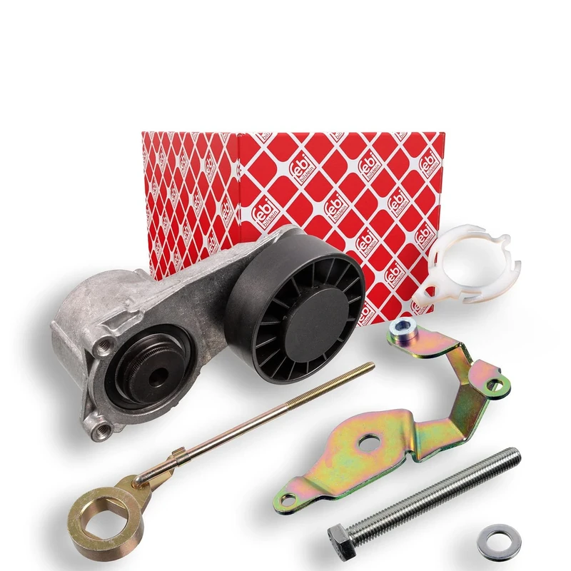 febi bilstein 06418 Tensioner Assembly for auxiliary belt, with screw, pack of one