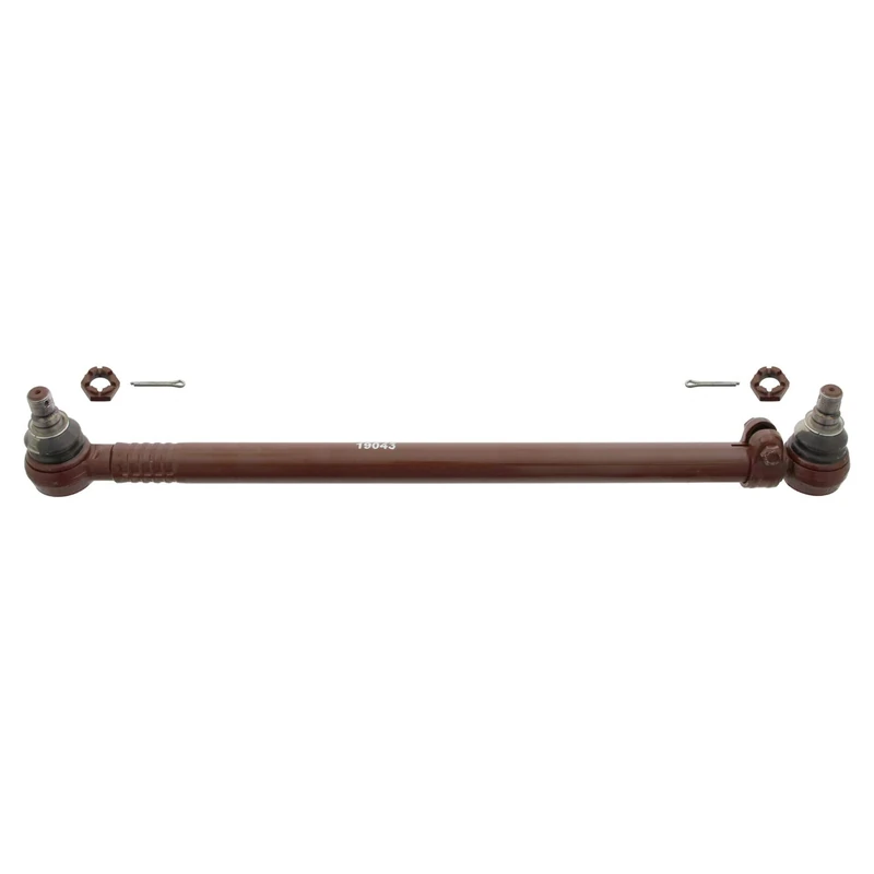 febi bilstein 19043 Drag Link with castle nuts and cotter pins, from steering drive to idler arm, 2nd axle, pack of one