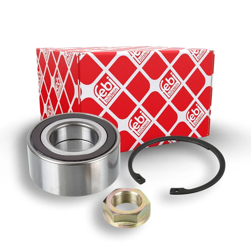 febi bilstein 19574 Wheel Bearing Kit with axle nut and circlip, pack of one - Image 1