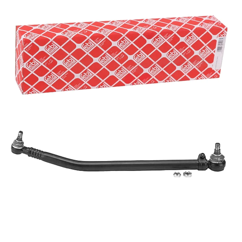 febi bilstein 09283 Drag Link with castle nuts and cotter pins, from steering gear to 1st front axle, pack of one