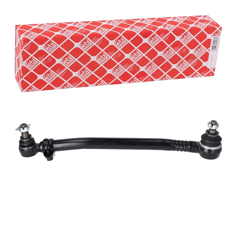 febi bilstein 06579 Drag Link with lock nuts, from steering gear to 1st front axle, pack of one