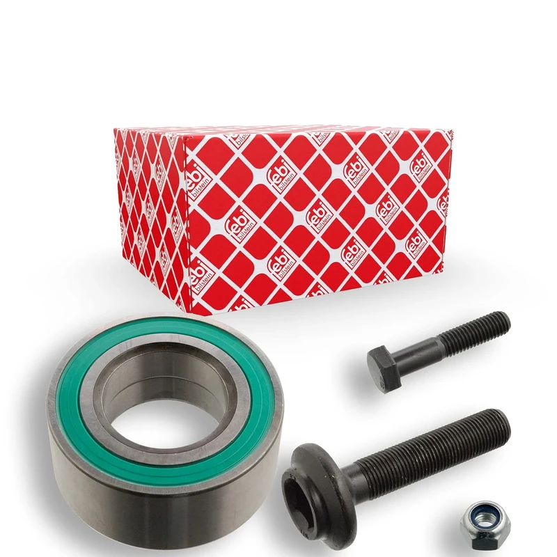 febi bilstein 05913 Wheel Bearing Kit with drive shaft bolt, fastening screws and nut, pack of one