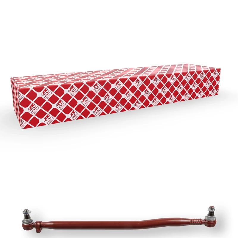 febi bilstein 02738 Drag Link with castle nuts and cotter pins, from steering gear to 1st front axle, pack of one