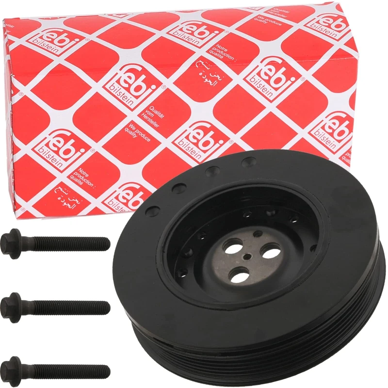 febi bilstein 33673 Pulley decoupled, for crankshaft with screws, pack of one