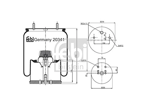 febi bilstein 20341 Air Spring with plastic piston, pack of one