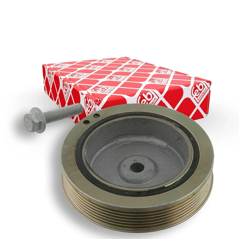 febi bilstein 33708 Pulley decoupled, for crankshaft with screw, pack of one