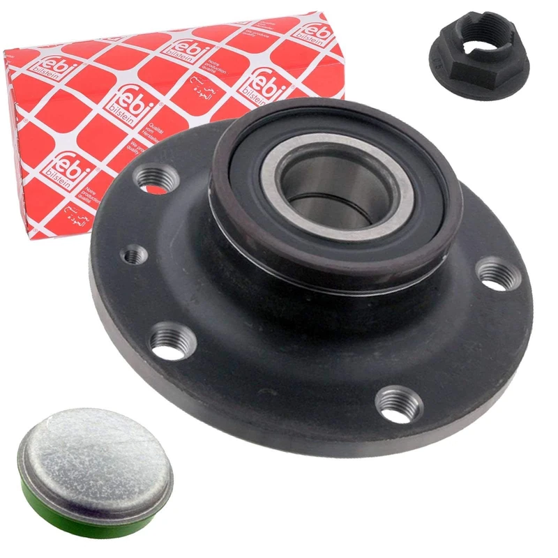 febi bilstein 30237 Wheel Bearing Kit with wheel hub, castle nut and dust cap, pack of one