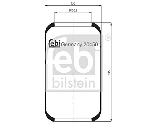 febi bilstein 20450 Air Spring without piston, pack of one