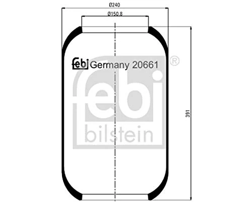 febi bilstein 20661 Air Spring without piston, pack of one